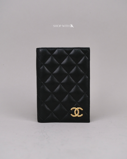 Chanel Classic Quilted Passport Holder Black