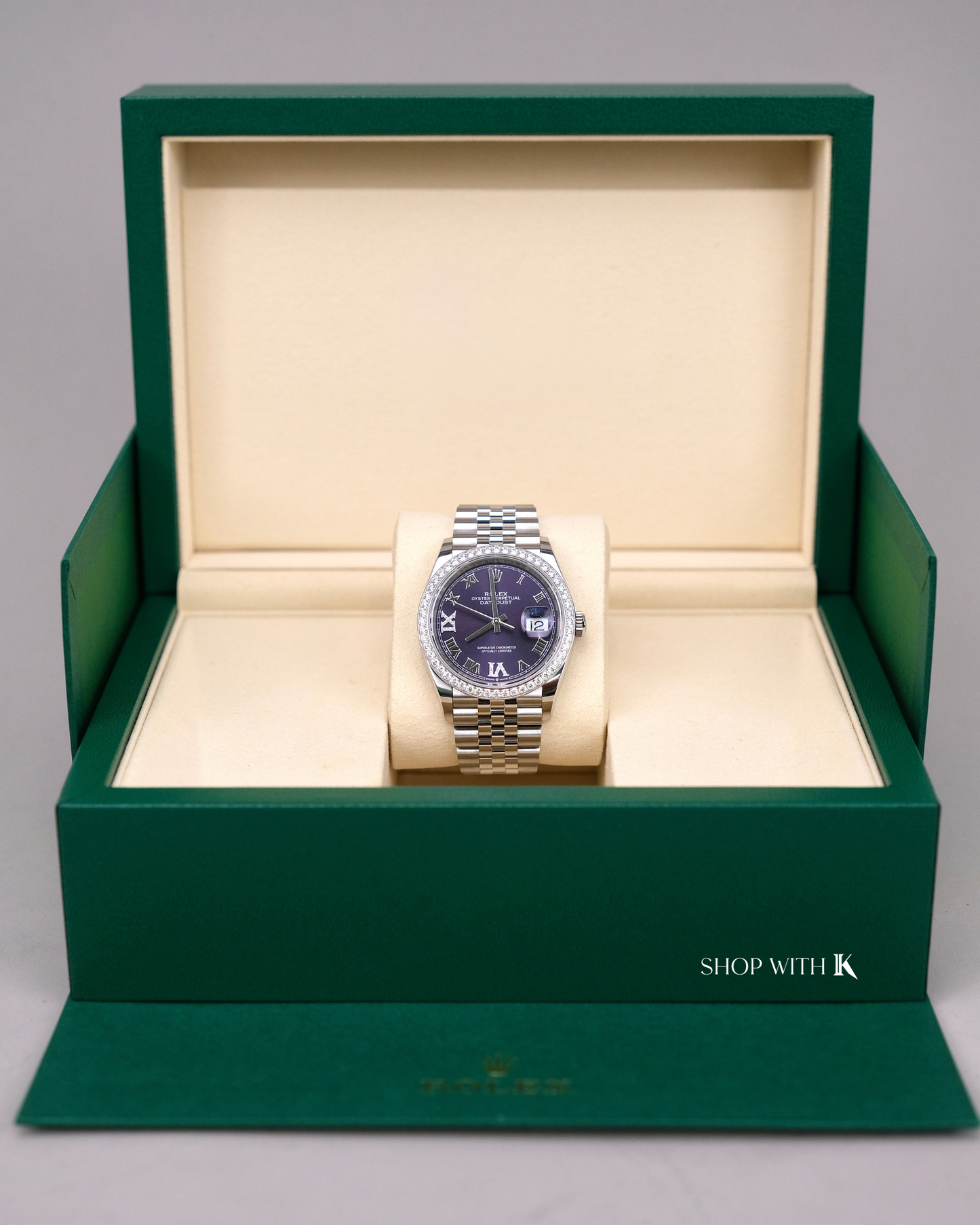 Rolex Datejust Diamond Bezel Aubergine Dial - 36mm