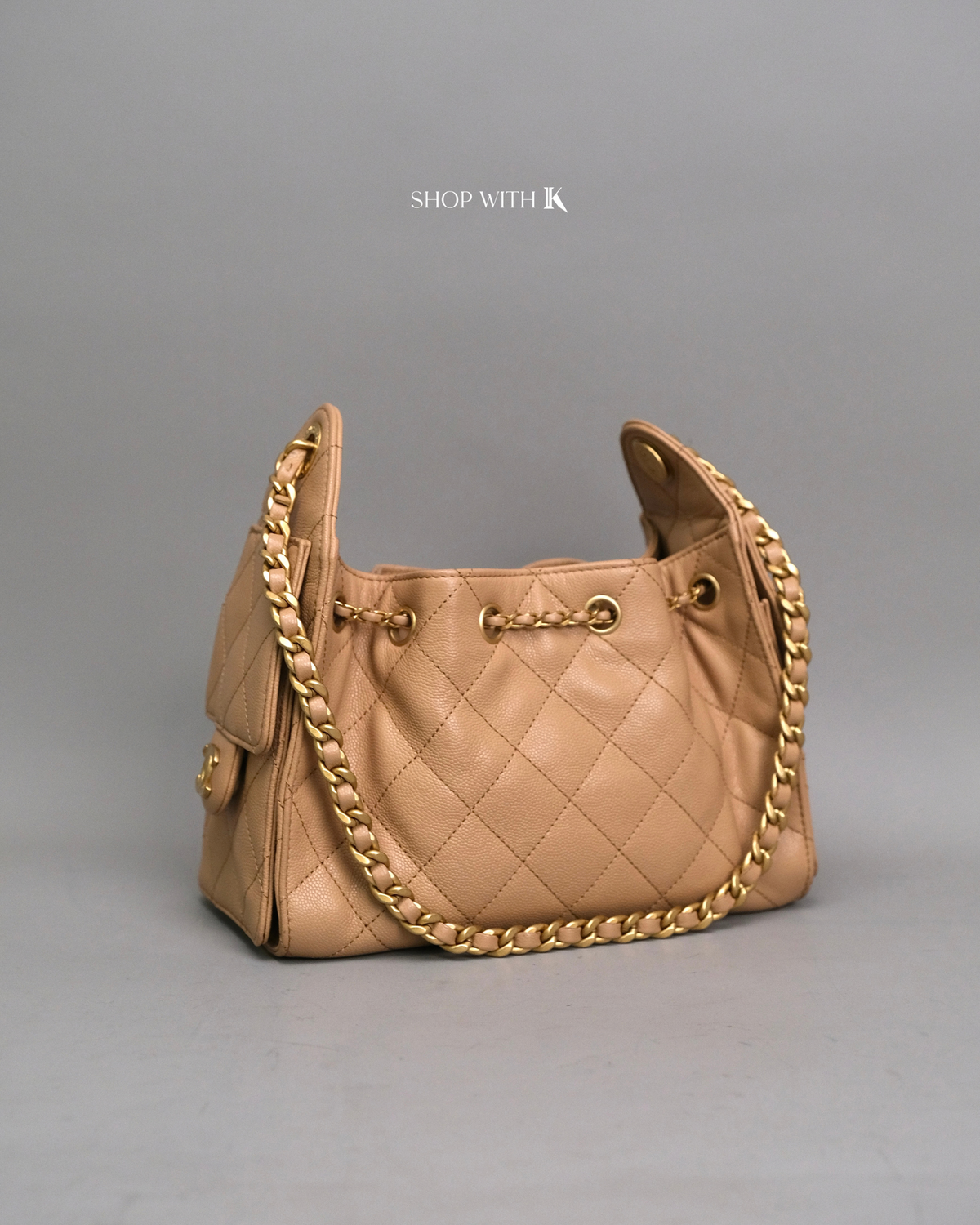 Chanel 25 Mini Dark Beige GHW