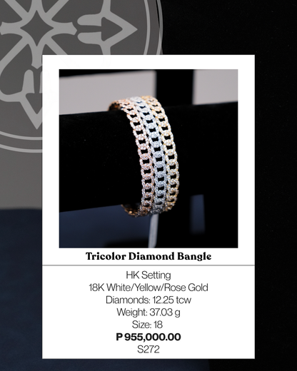 Tricolor Diamond Bangle