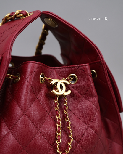 Chanel 25 Small Dark Red