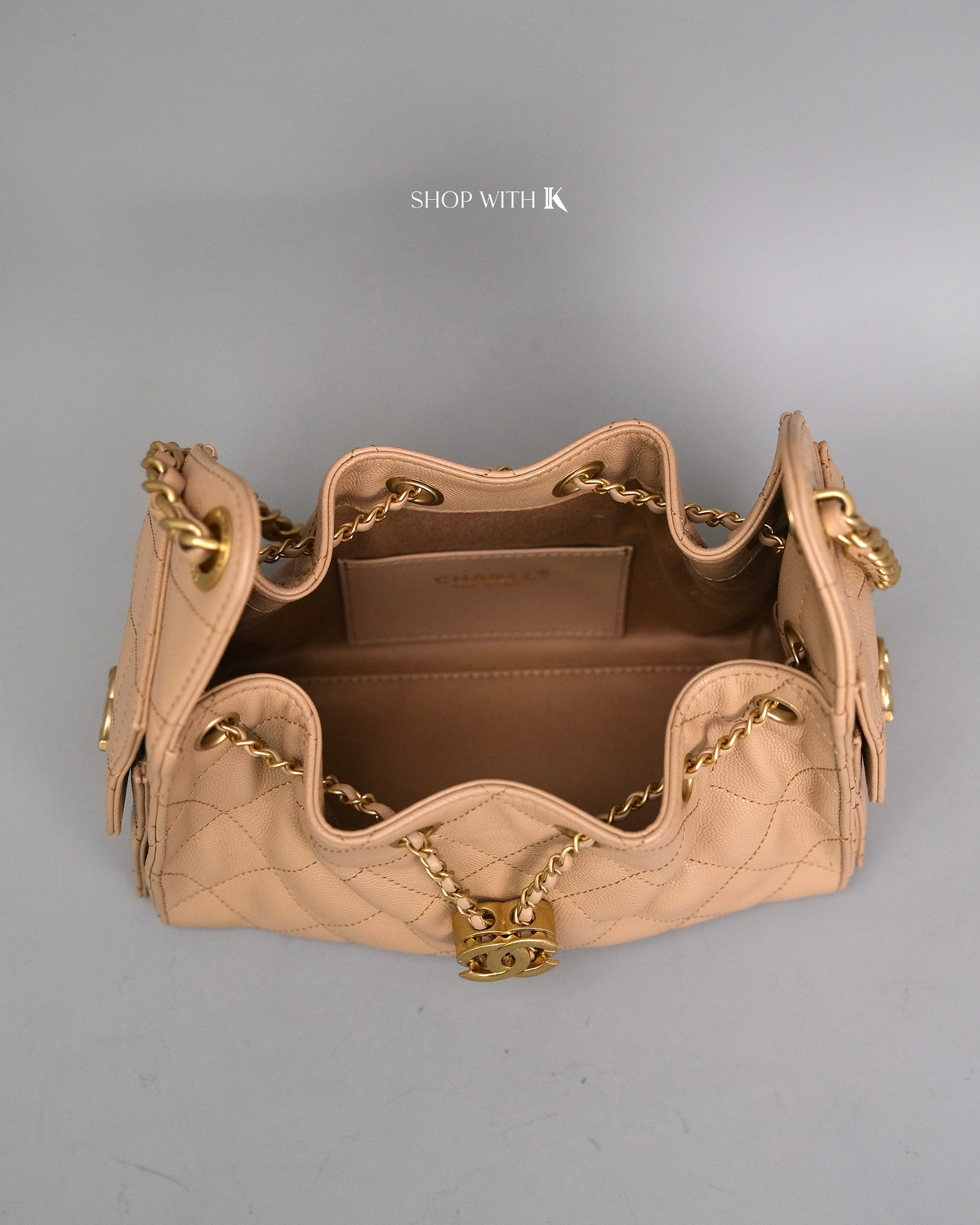 Chanel 25 Mini Dark Beige GHW