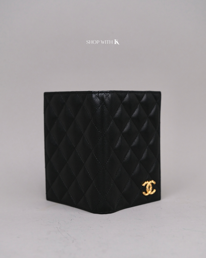 Chanel Classic Quilted Passport Holder Black