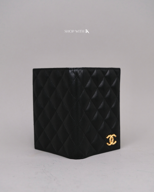 Chanel Classic Quilted Passport Holder Black