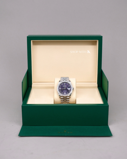 Rolex Datejust Diamond Bezel Aubergine Dial - 36mm