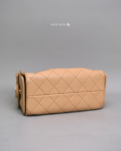 Chanel 25 Mini Dark Beige GHW
