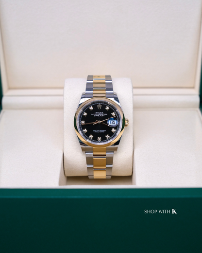 Rolex Datejust Steel and Gold Black Dial - 36mm