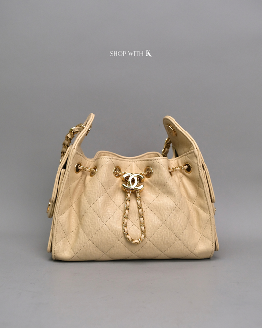 Chanel 25 Mini Light Beige GHW