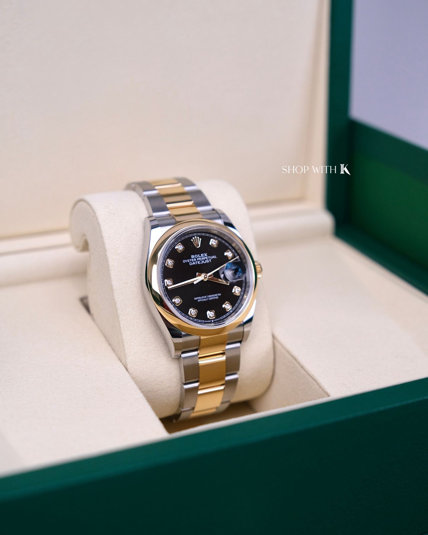 Rolex Datejust Steel and Gold Black Dial - 36mm