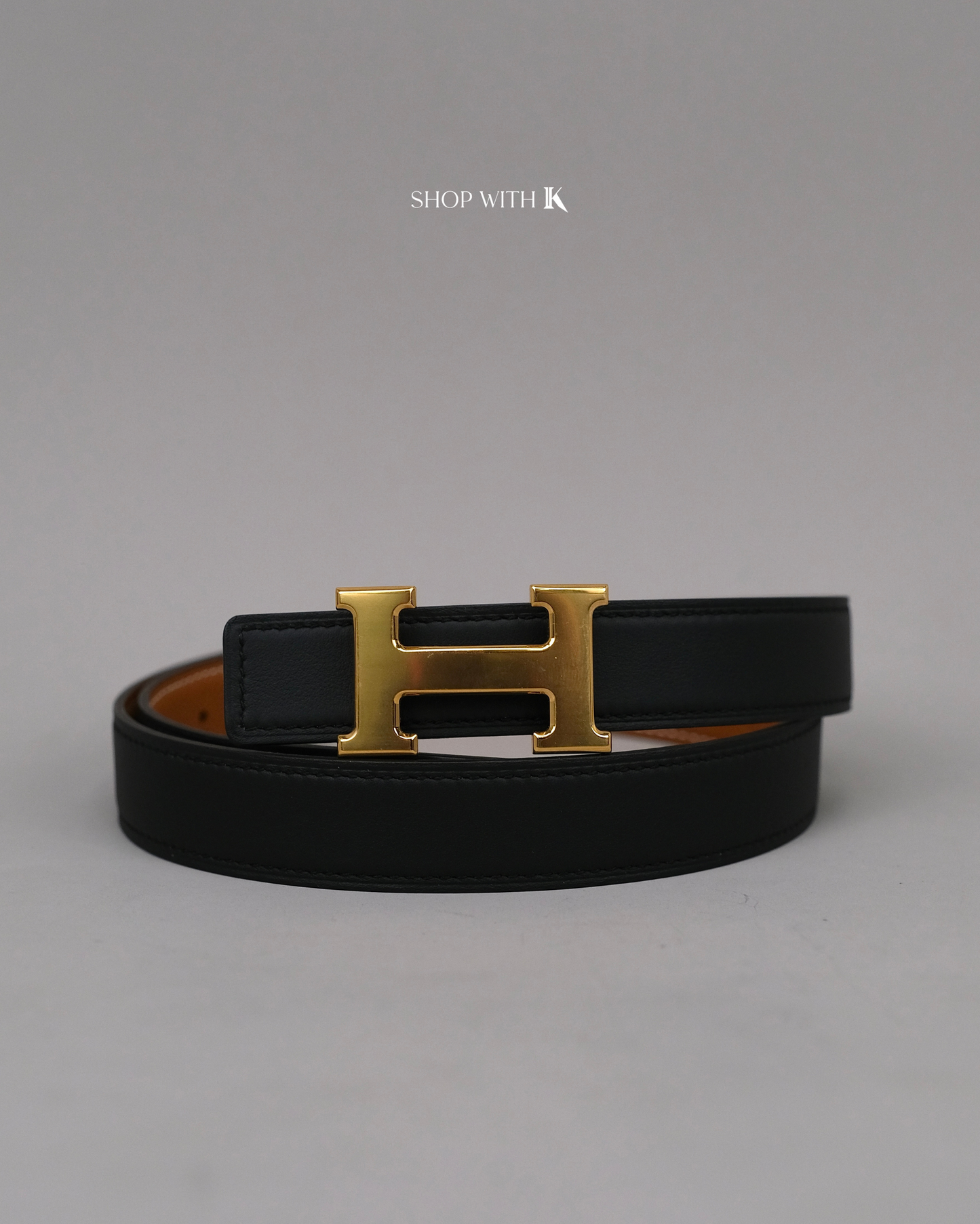 Hermes Constance Belt Black/Gold GHW