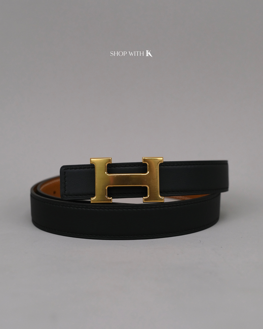 Hermes Constance Belt Black/Gold GHW