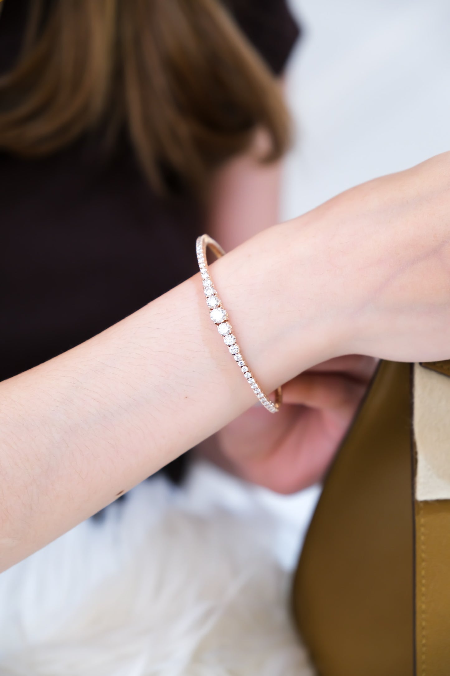 Diamond Bangle in Rose Gold