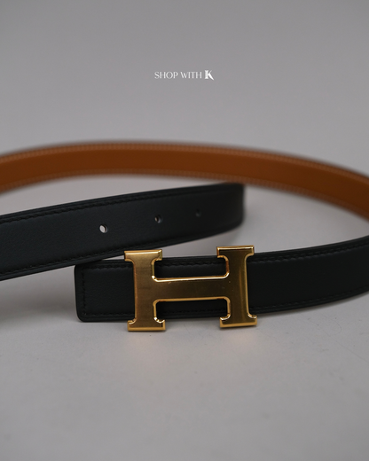 Hermes Constance Belt Black/Gold GHW