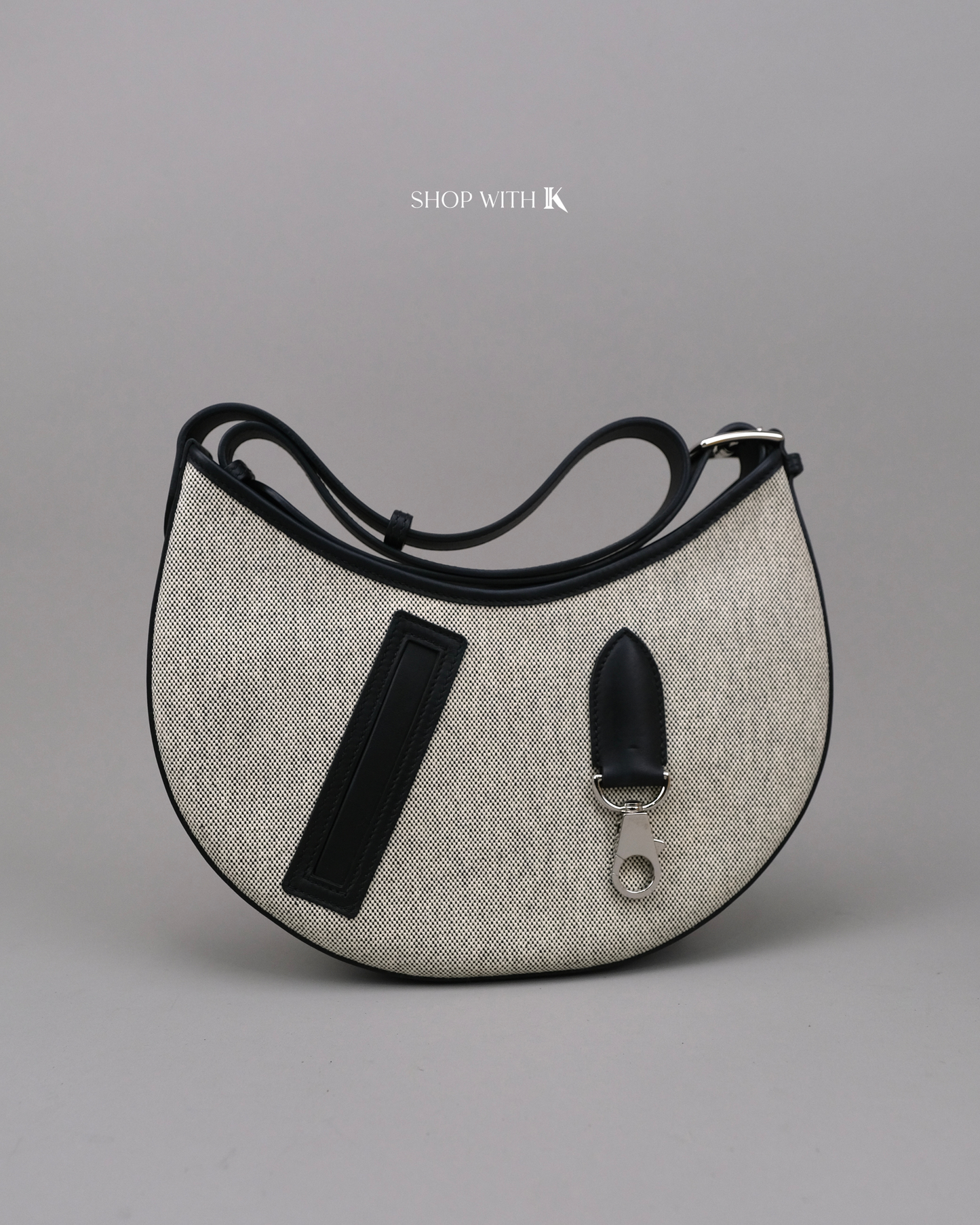 Hermes Arcon Toile Ecru Noir PHW