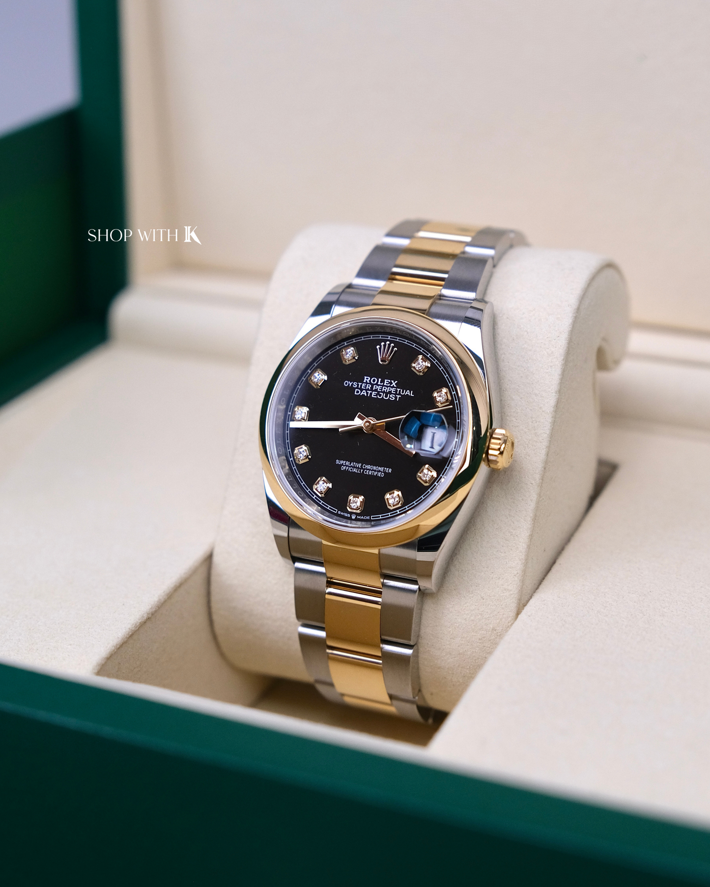 Rolex Datejust Steel and Gold Black Dial - 36mm