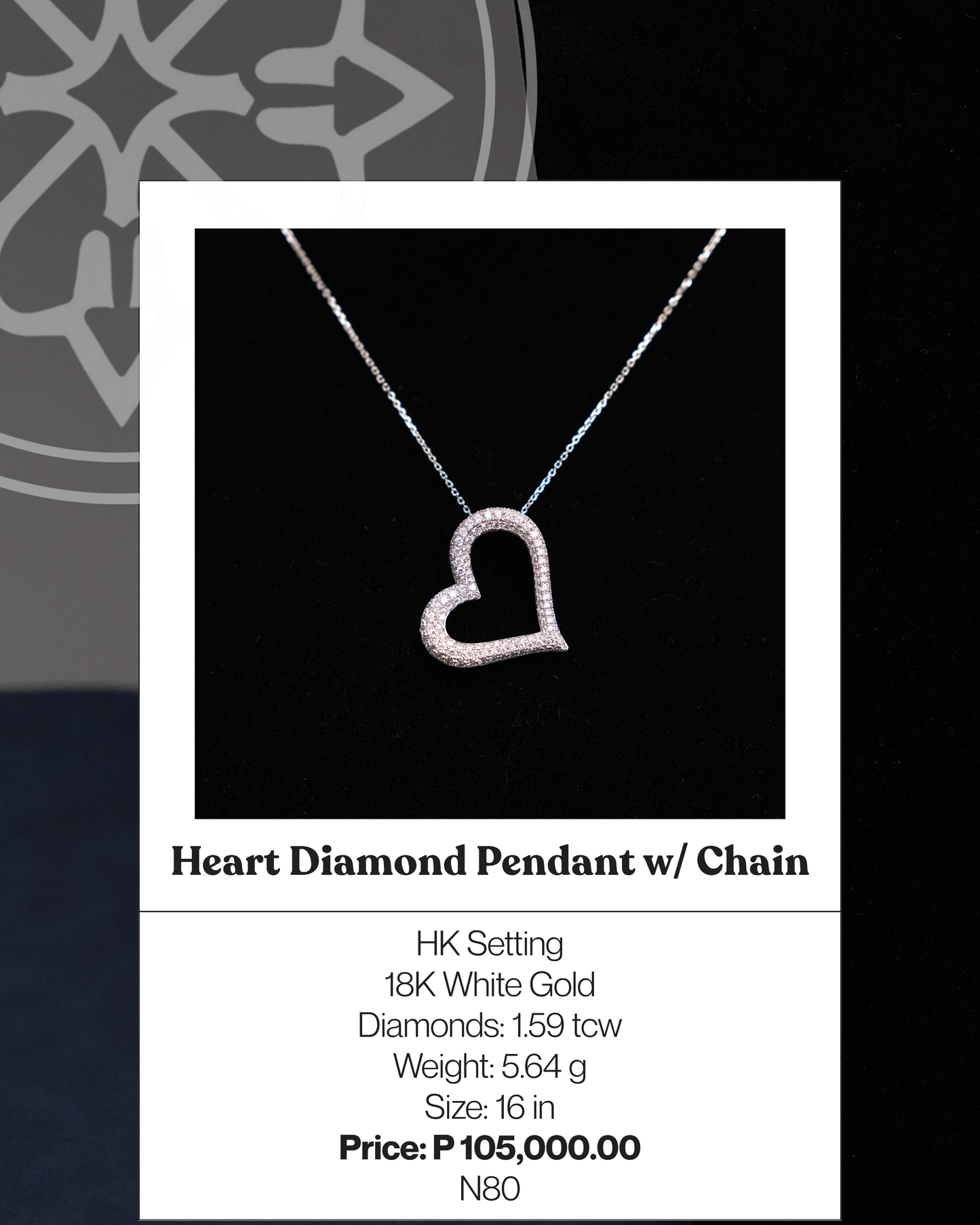 Heart Diamond Pendant w/ Chain