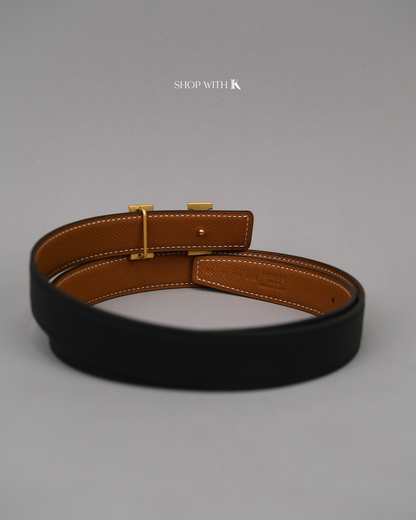 Hermes Constance Belt Black/Gold GHW