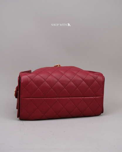 Chanel 25 Small Dark Red