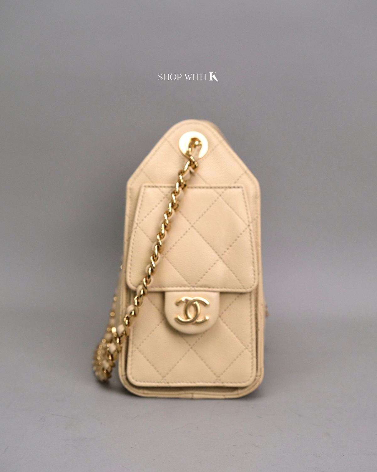 Chanel 25 Mini Light Beige GHW