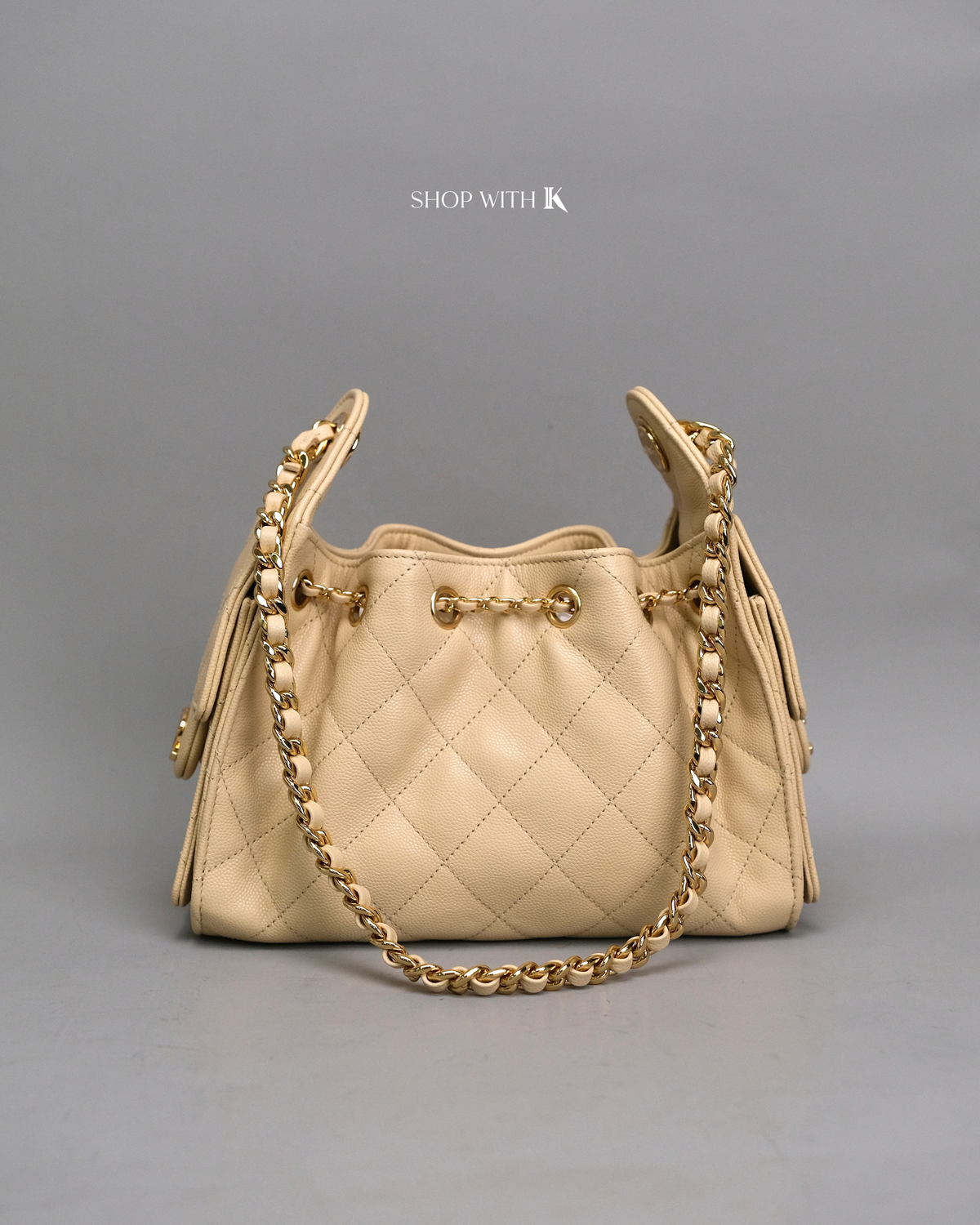 Chanel 25 Mini Light Beige GHW