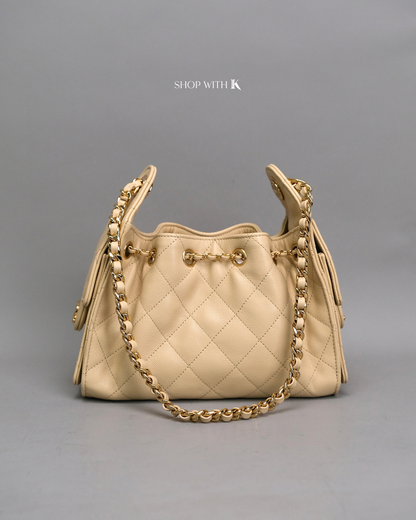 Chanel 25 Mini Light Beige GHW