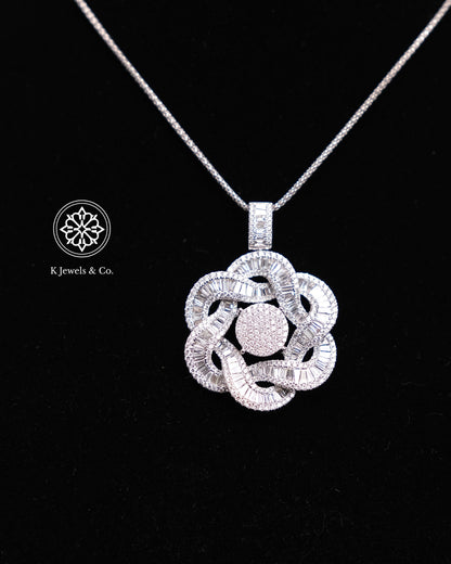 Flower Diamond Pendant w/ Chain