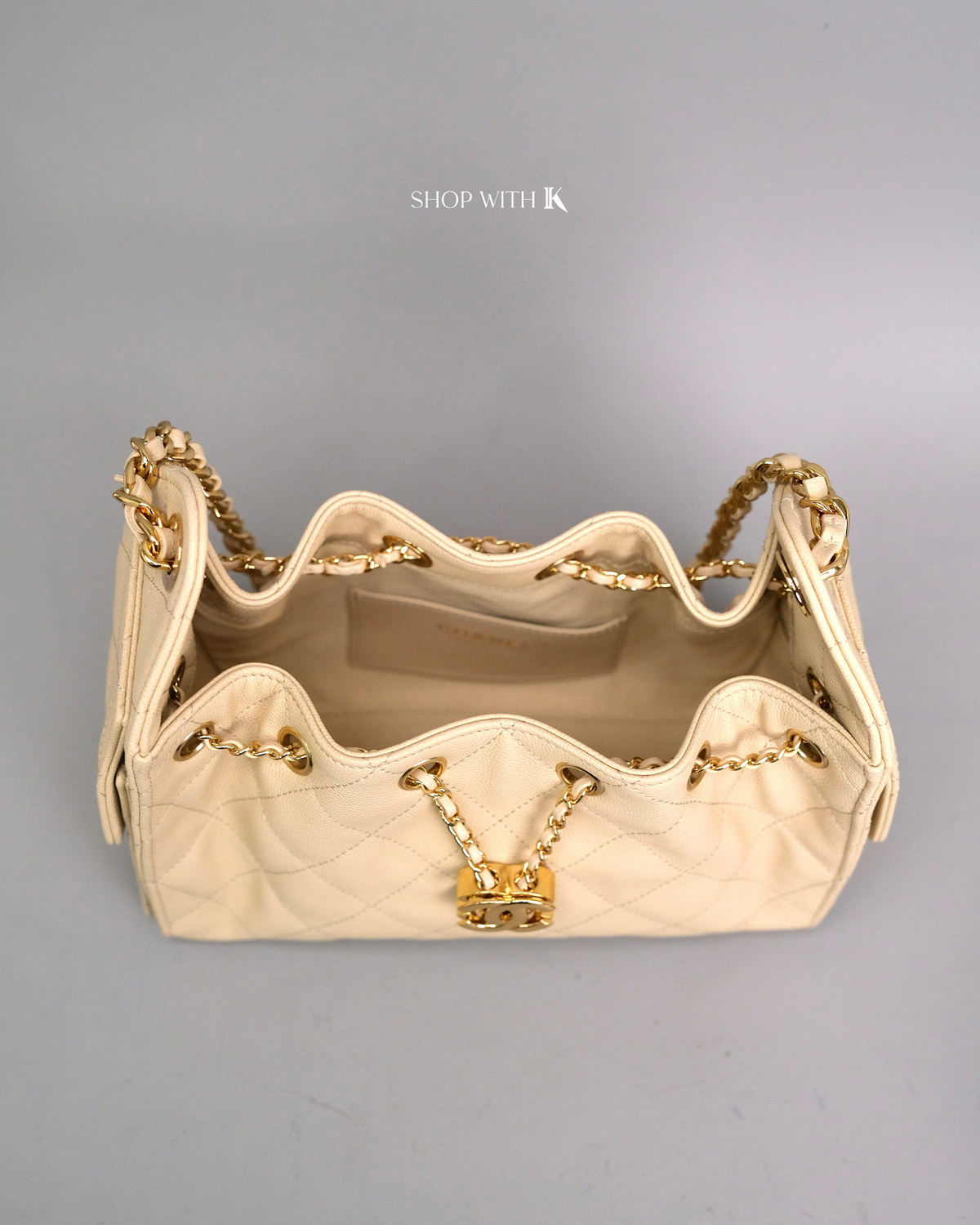 Chanel 25 Mini Light Beige GHW