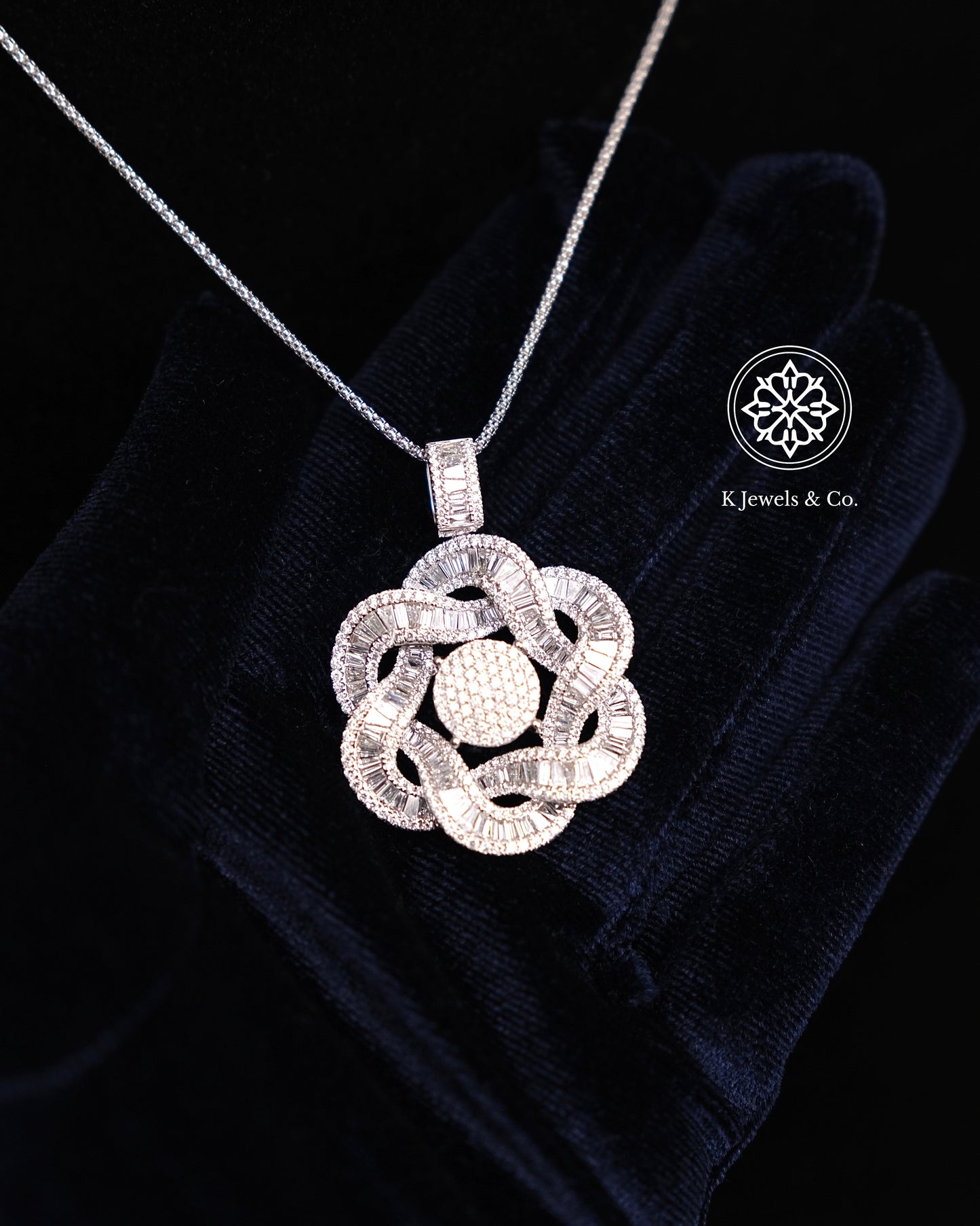 Flower Diamond Pendant w/ Chain