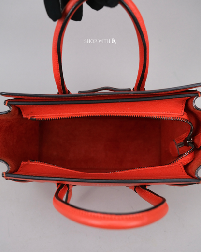 Celine Nano Luggage Red
