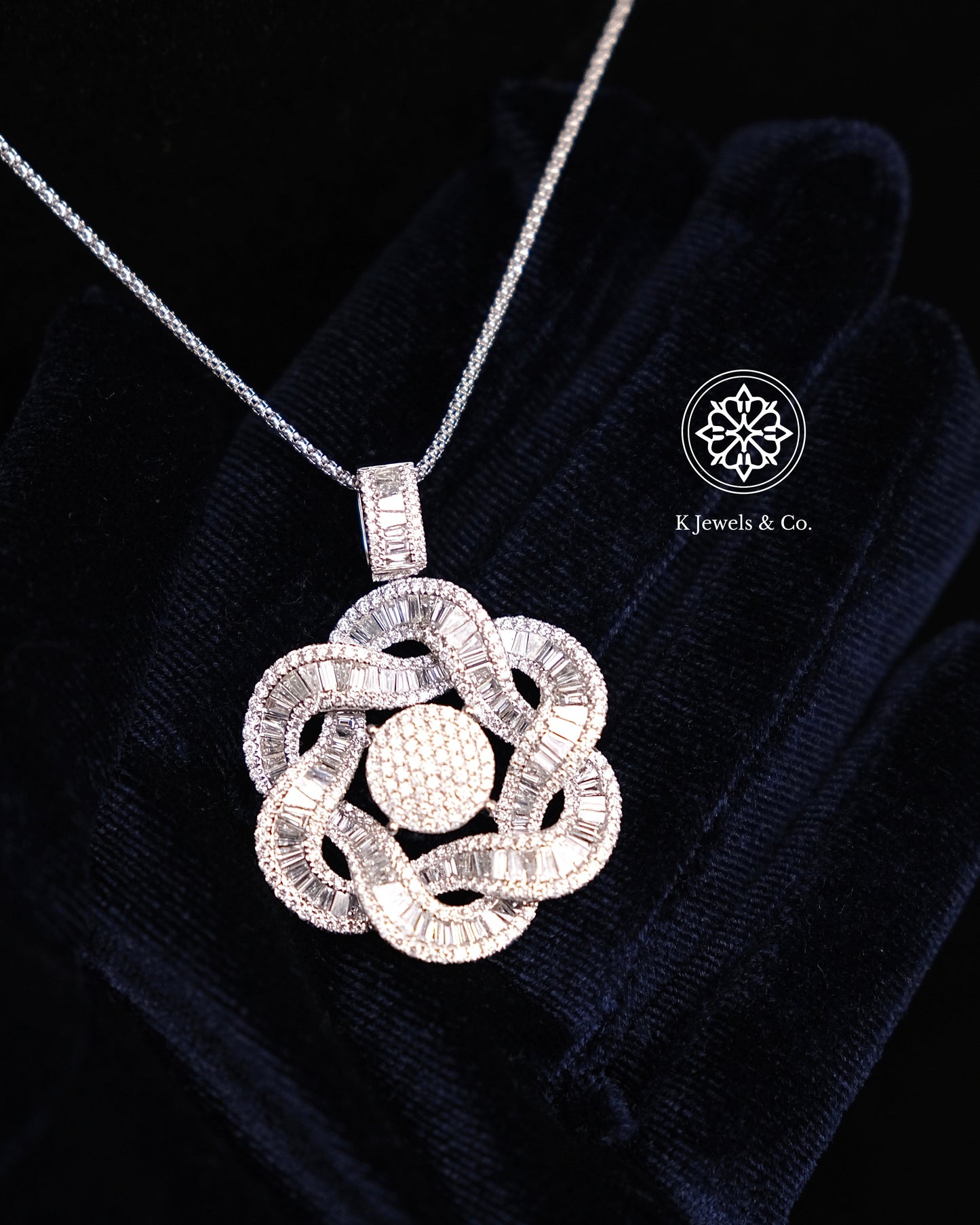 Flower Diamond Pendant w/ Chain