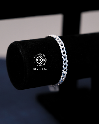 Diamond Chain Bracelet in White Gold