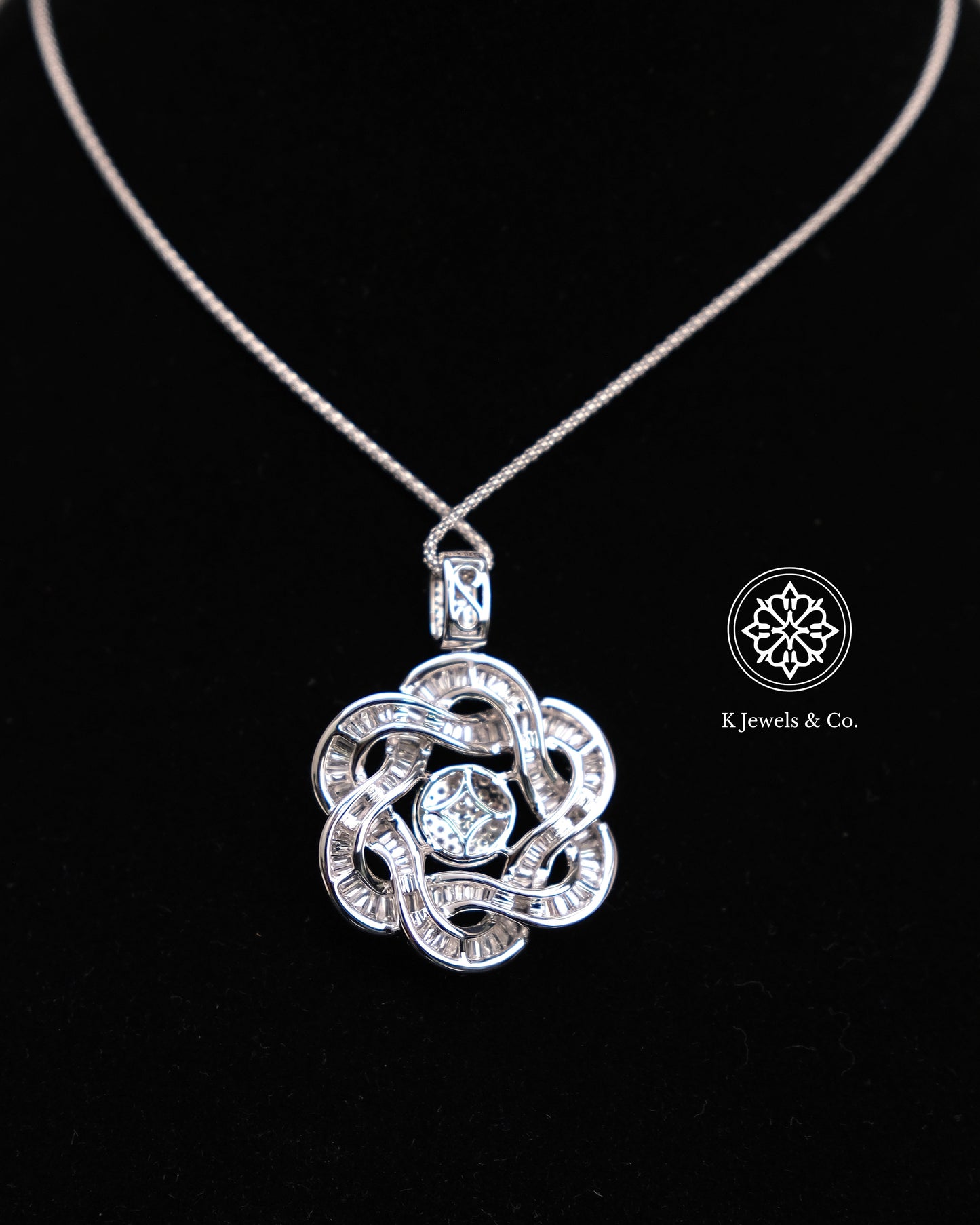 Flower Diamond Pendant w/ Chain
