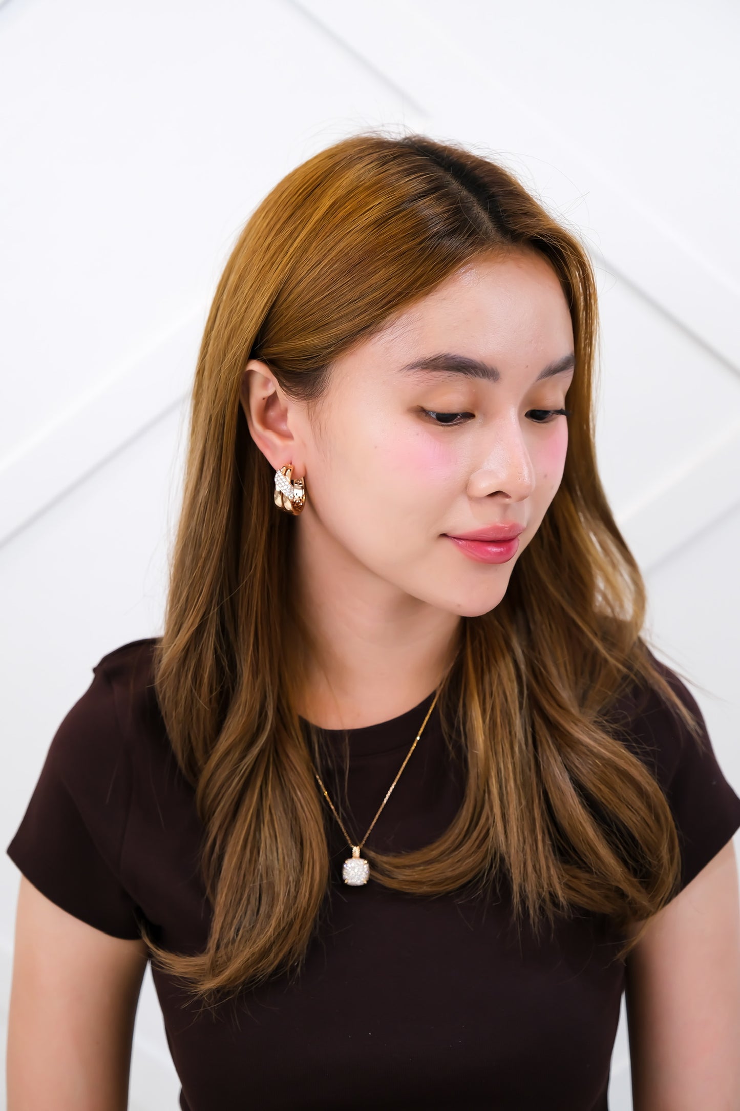Diamond Earrings in Rose Gold