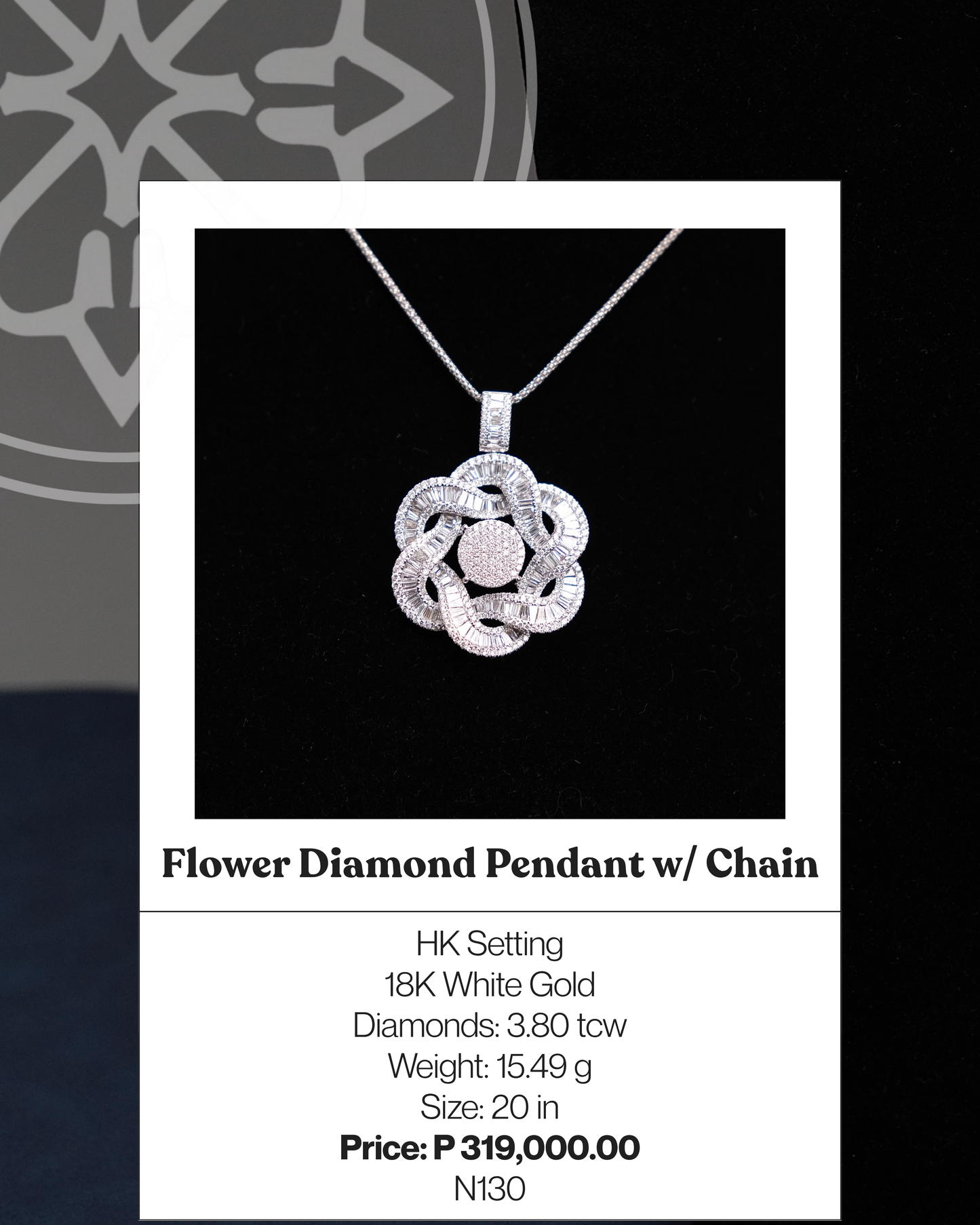 Flower Diamond Pendant w/ Chain