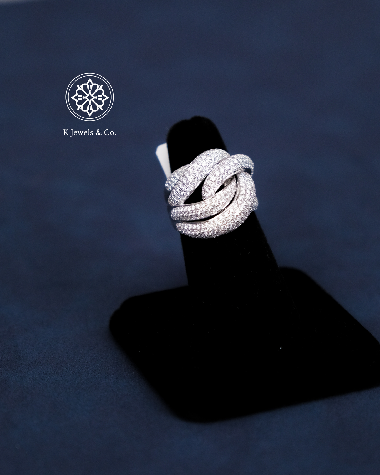 Diamond Cocktail Ring in White Gold