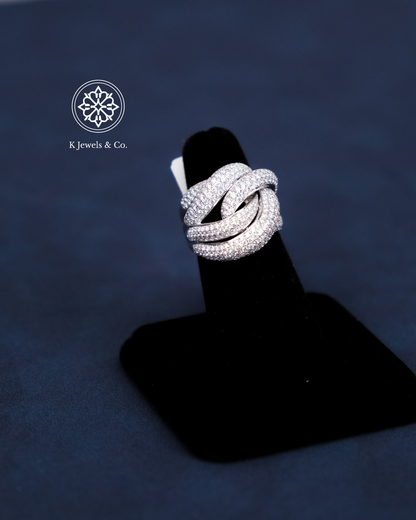 Diamond Cocktail Ring in White Gold