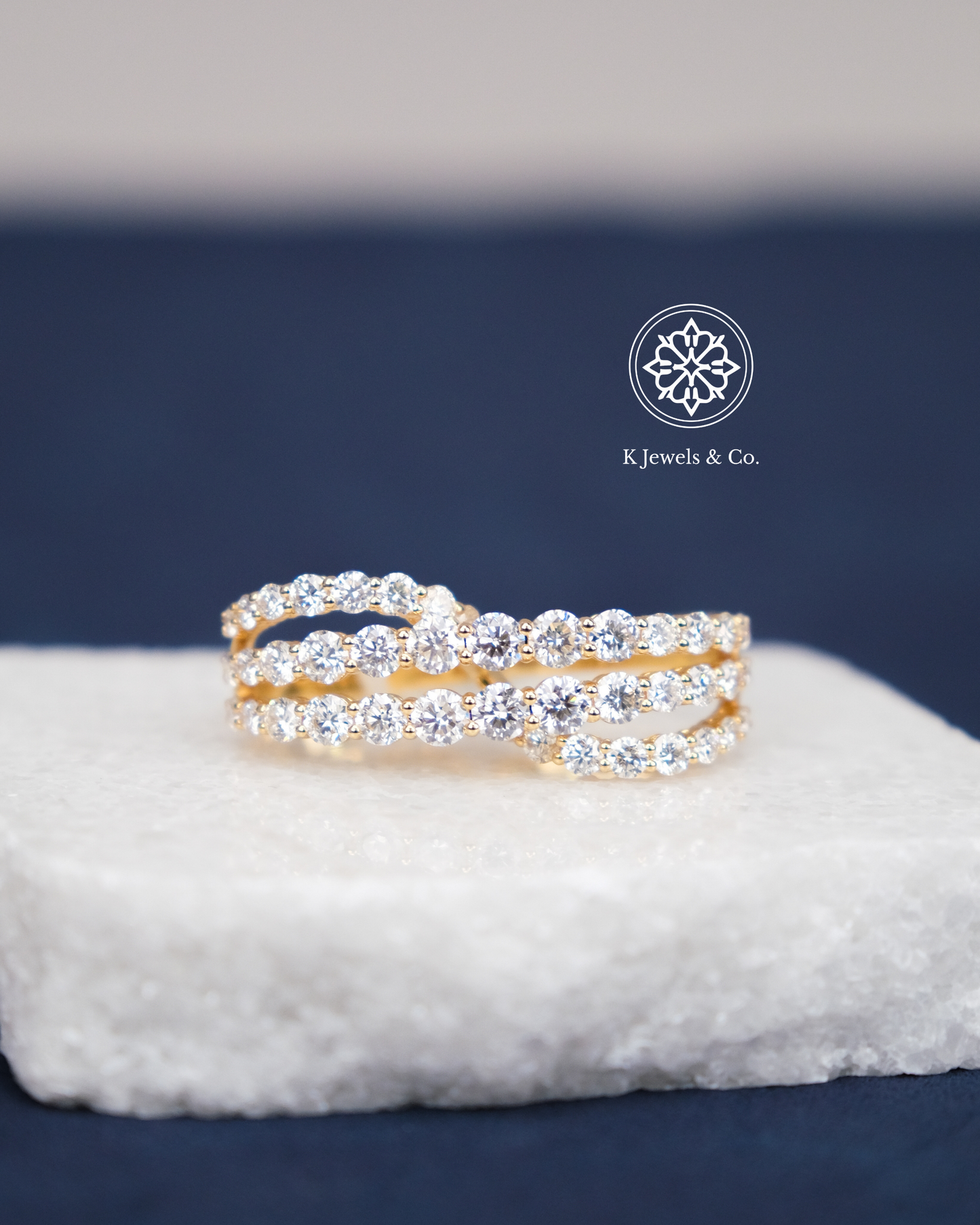 Double Diamond Ring in Yellow Gold