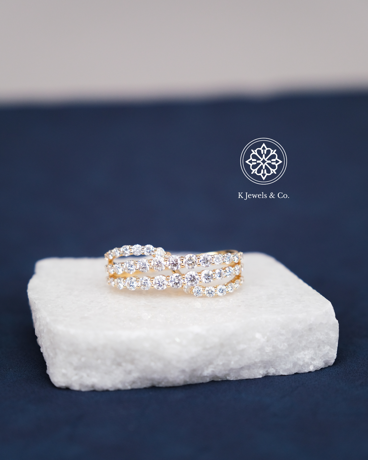 Double Diamond Ring in Yellow Gold