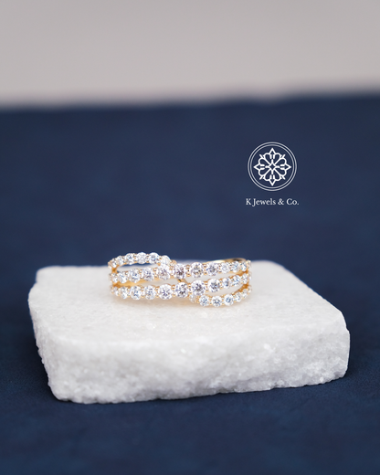 Double Diamond Ring in Yellow Gold