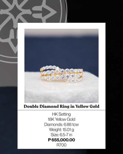 Double Diamond Ring in Yellow Gold