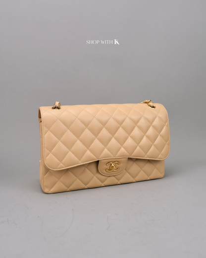 Chanel Classic Jumbo Flap Beige GHW