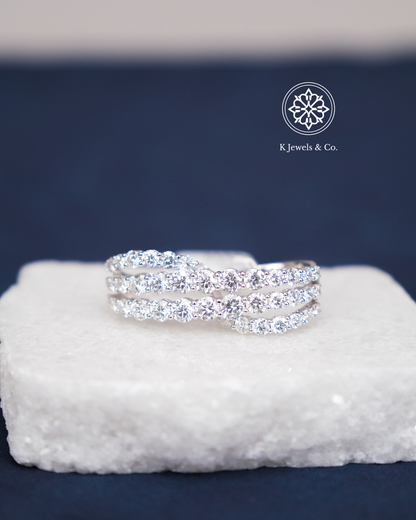 Double Diamond Ring in White Gold