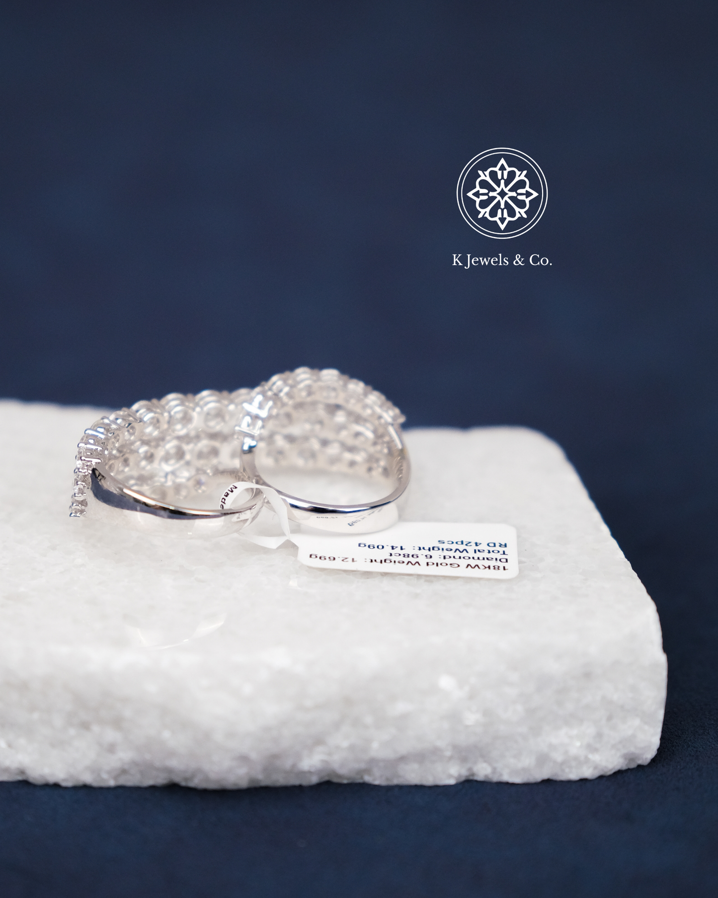 Double Diamond Ring in White Gold