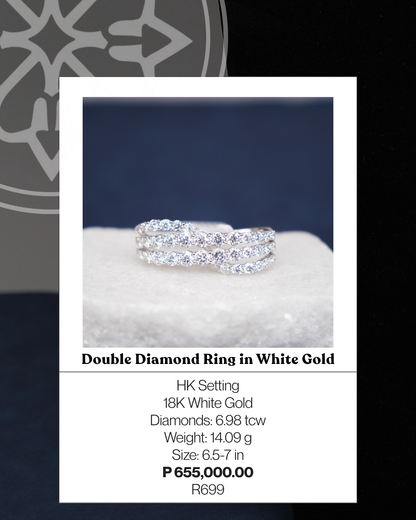 Double Diamond Ring in White Gold