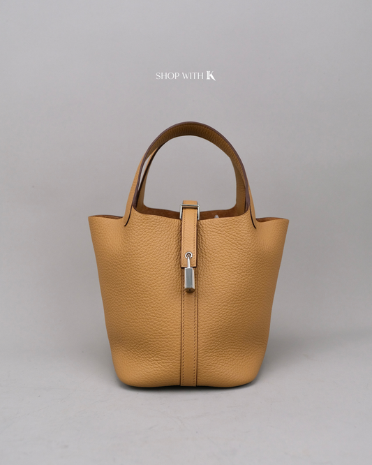Hermes Picotin 18 Biscuit PHW