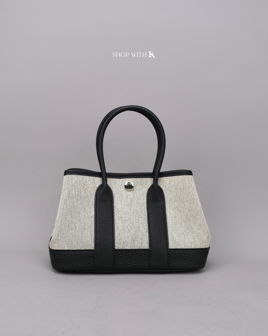 Hermes Mini Garden Party Ecru Noir
