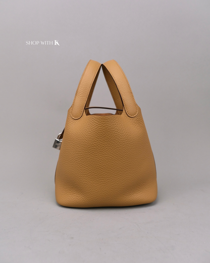 Hermes Picotin 18 Biscuit PHW