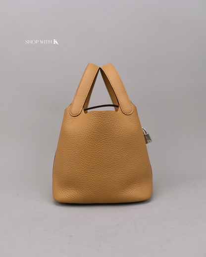 Hermes Picotin 18 Biscuit PHW
