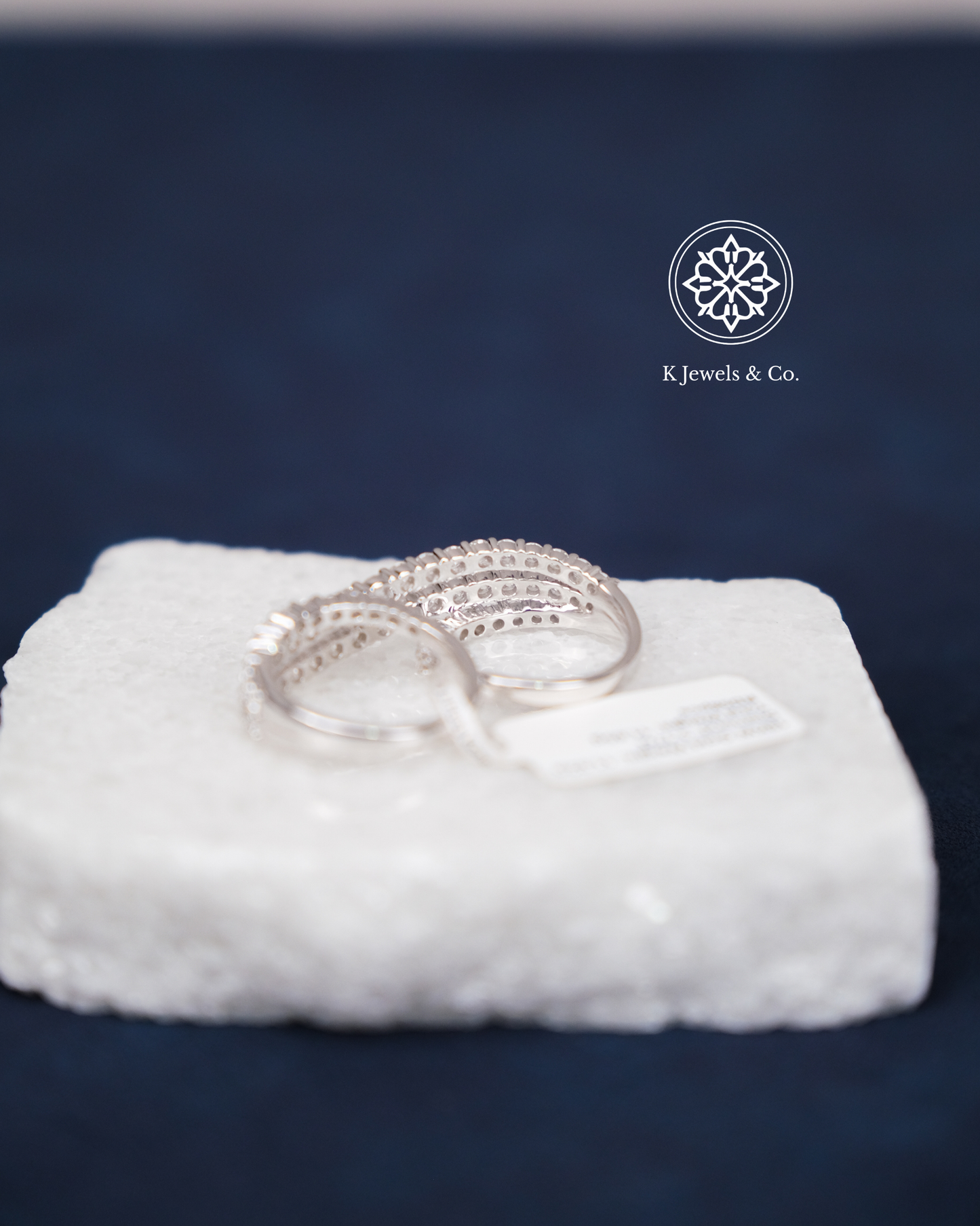 Double Diamond Ring in White Gold