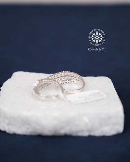 Double Diamond Ring in White Gold